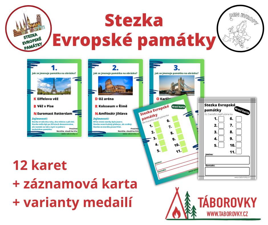 Stezka památky Evropy vhodný PDF materiál pro děti